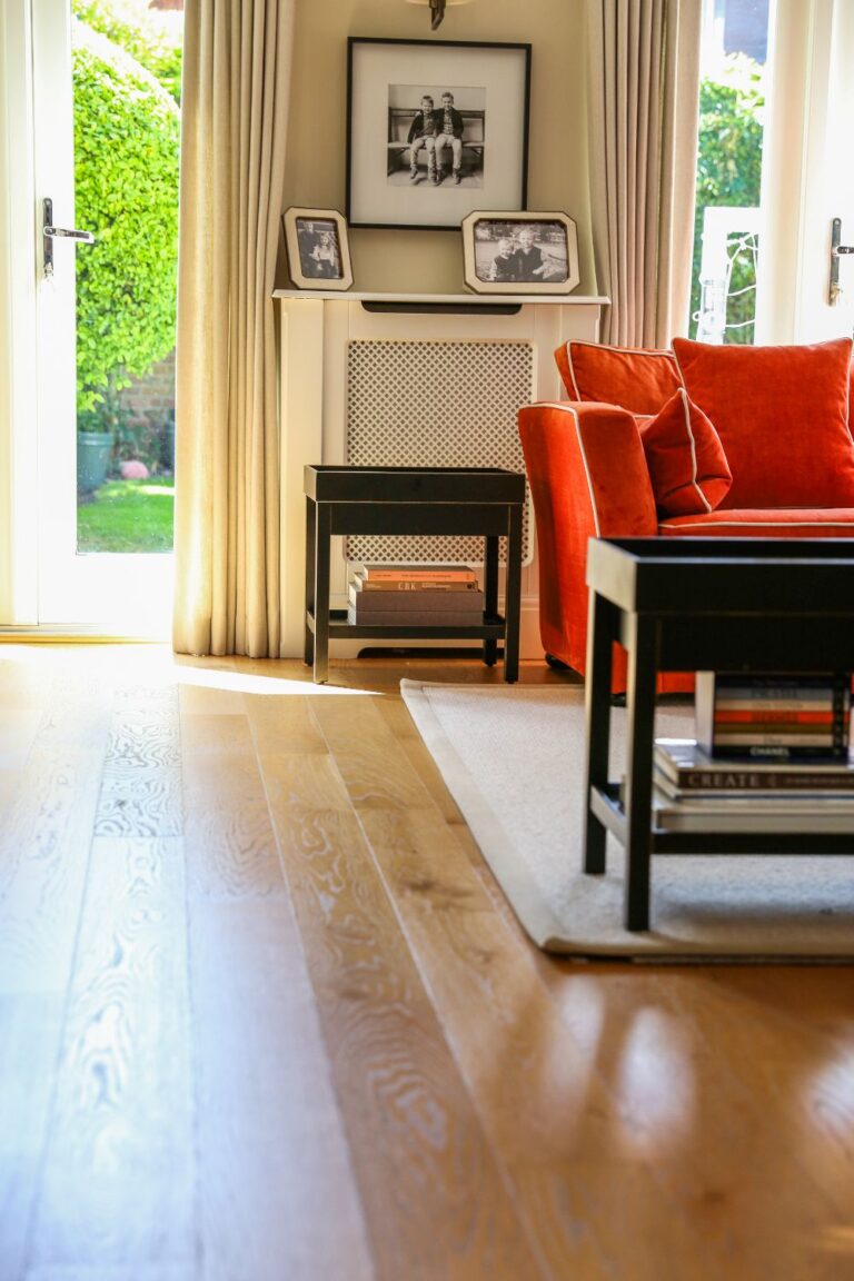 Carpet flooring in a furnished room