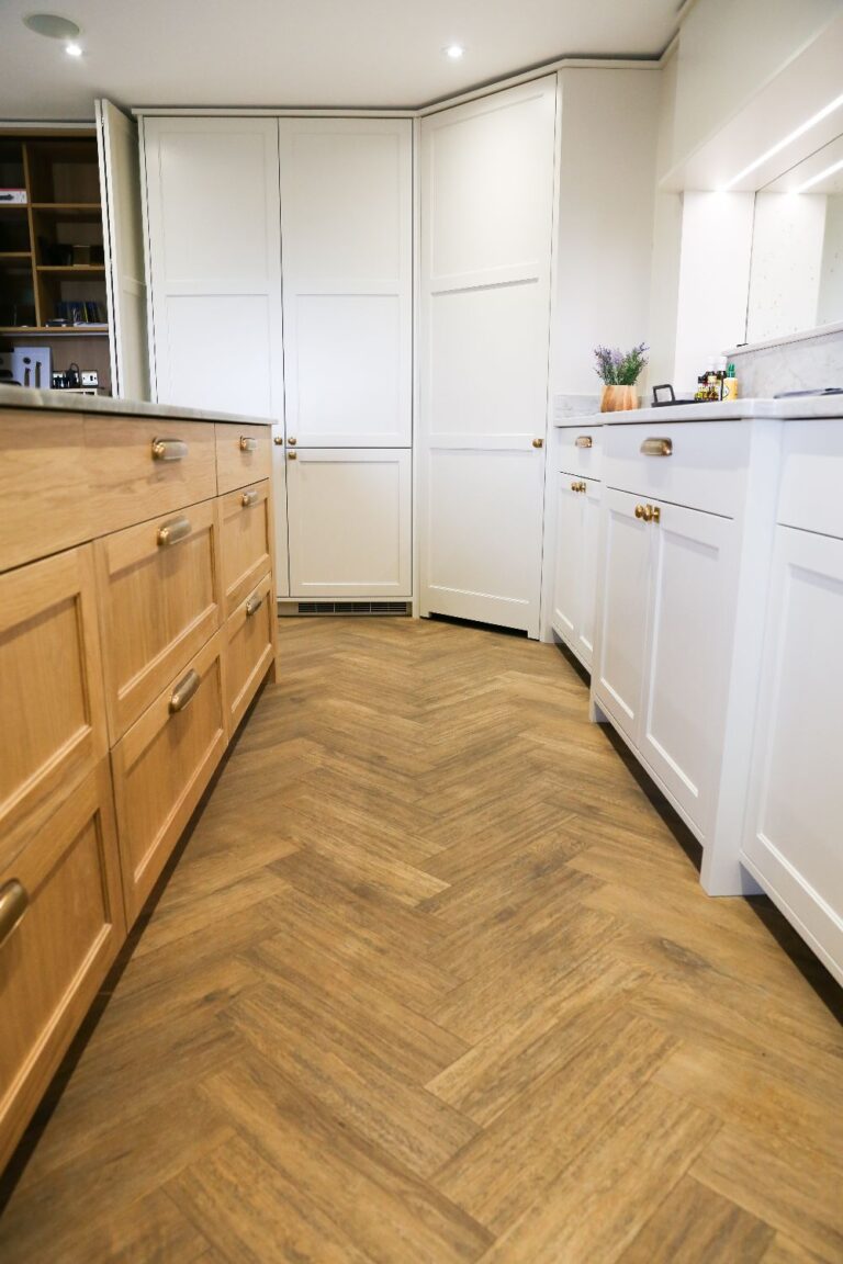 Wood-effect flooring in a dining area